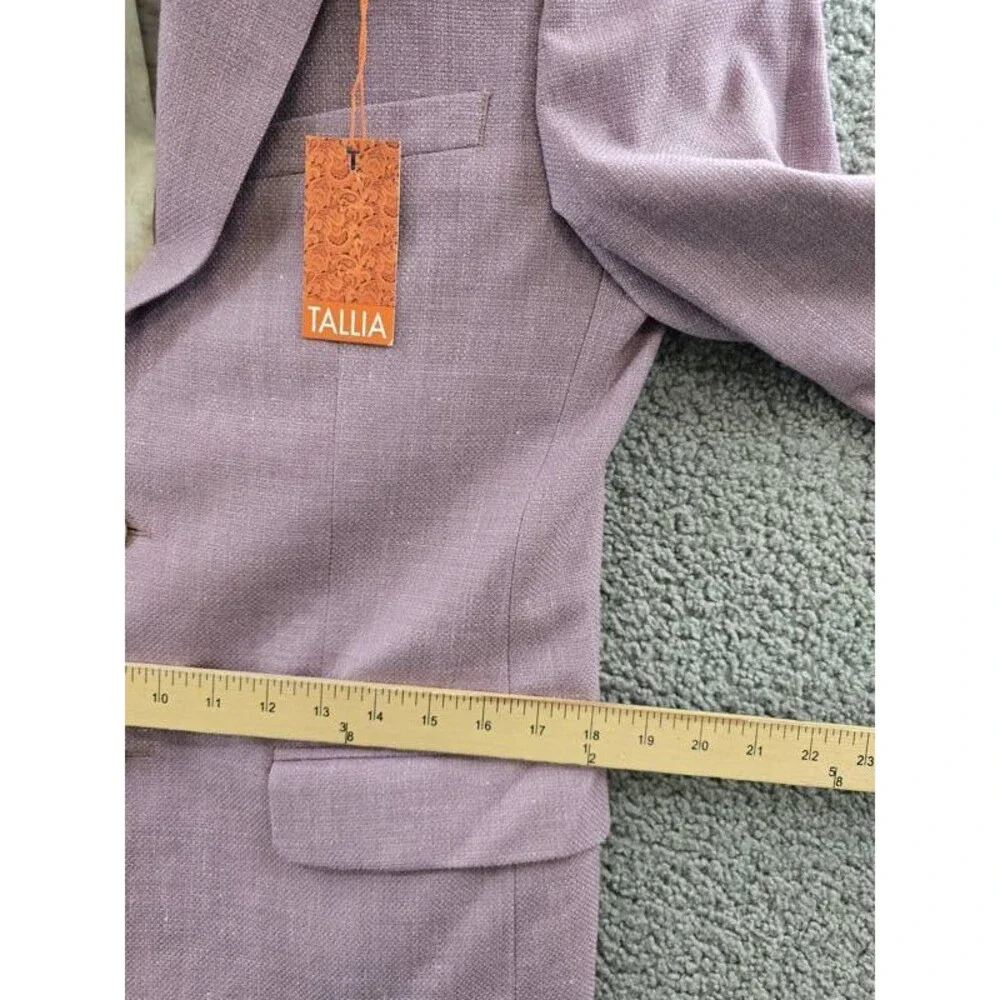 Tallia Wool-Linen Blend Slim Fit Sport Coat Men's 38R Lilac Button Closure L/S